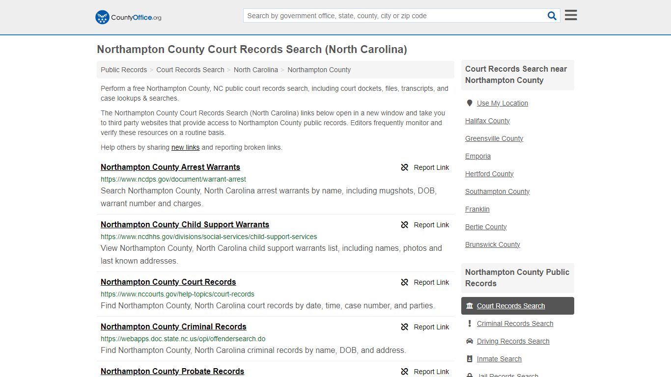 Court Records Search - Northampton County, NC (Adoptions, Criminal ...